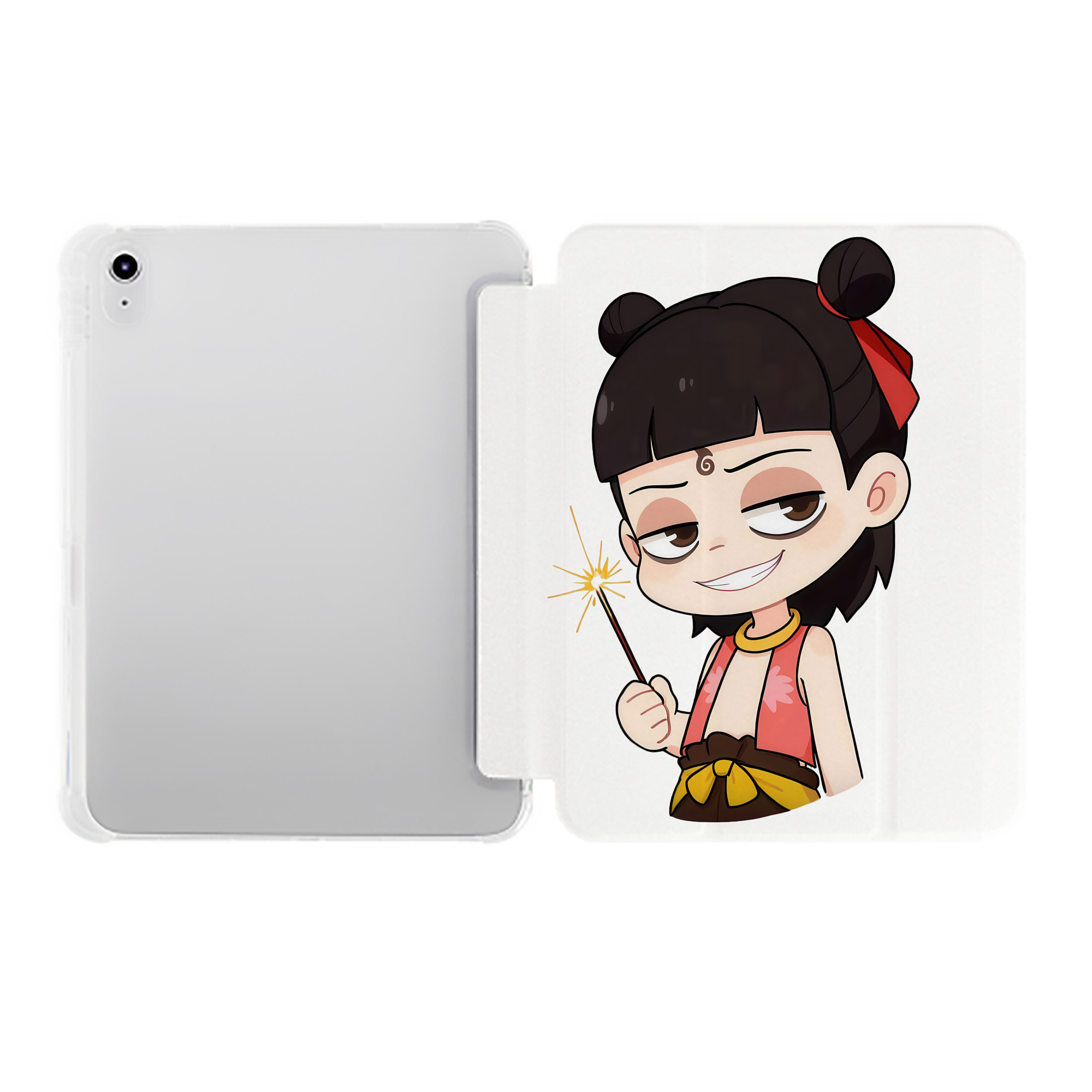 （画像用） Ne Zha 2 ナタ 魔童の大暴れ IPad ケース ペン収納付き 三つ折りスタンド PUレザー×シリコン 対応機種9.5/10.5/10.9インチ